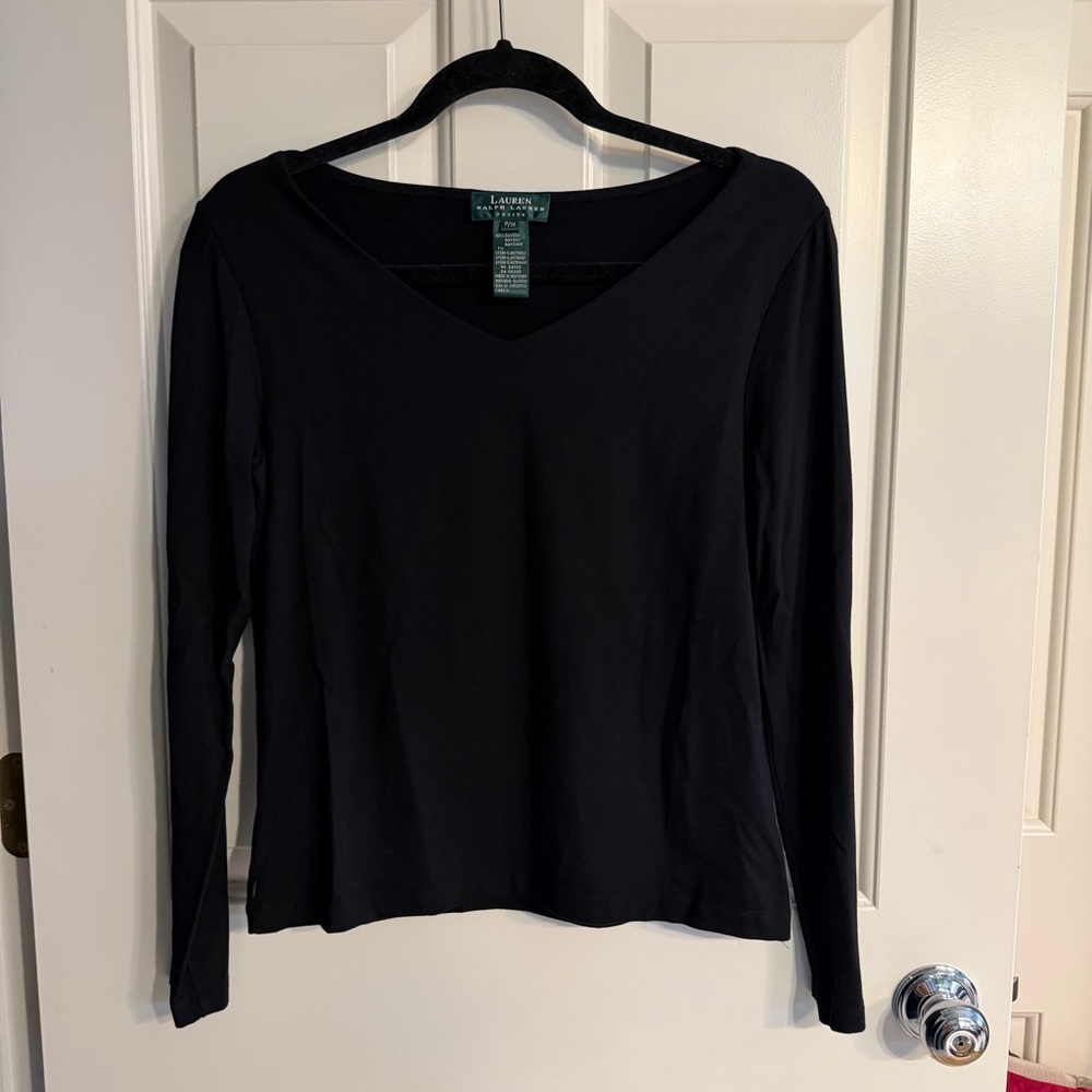 Ralph Lauren Elegant Black Long Sleeve Tee